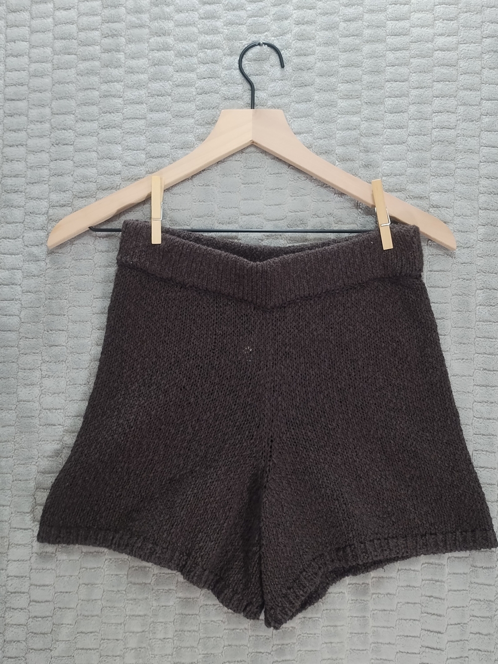 Free People Free-est Brown Cozy Knit High-Waist Sweater Shorts-Sz S